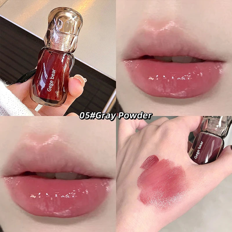 Gege Bear Crystal Lip Balm Moisturizing Lip Gloss Oil Jelly Lipgloss Long Lasting Liquid Lipstick Hydrating Tinted Lip Makeup