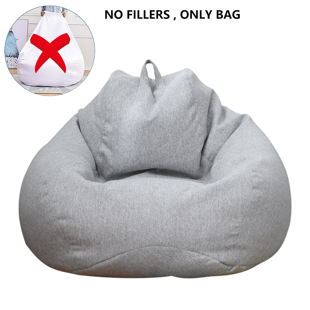 Large Small Lazy Sofa Cover Chairs Without Filler Linen Cloth Lounger Seat Bean Bag Pouf Puff Couch Tatami Living Room