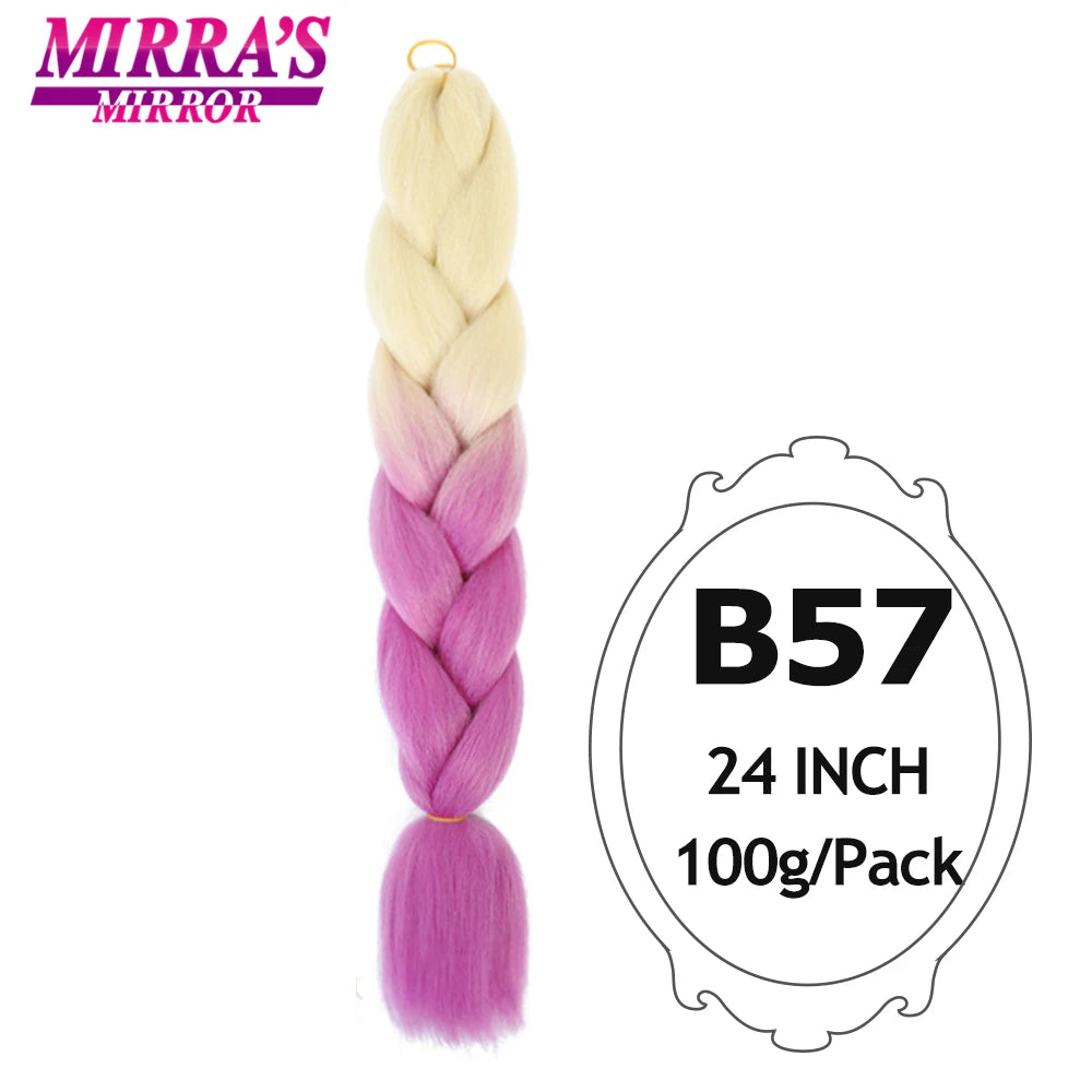 Colorful Jumbo Braiding Hair Extensions For Box Braids Synthetic Hair for Afro Braids Ombre Jumbo Braid Hair DIY Crochet Braid