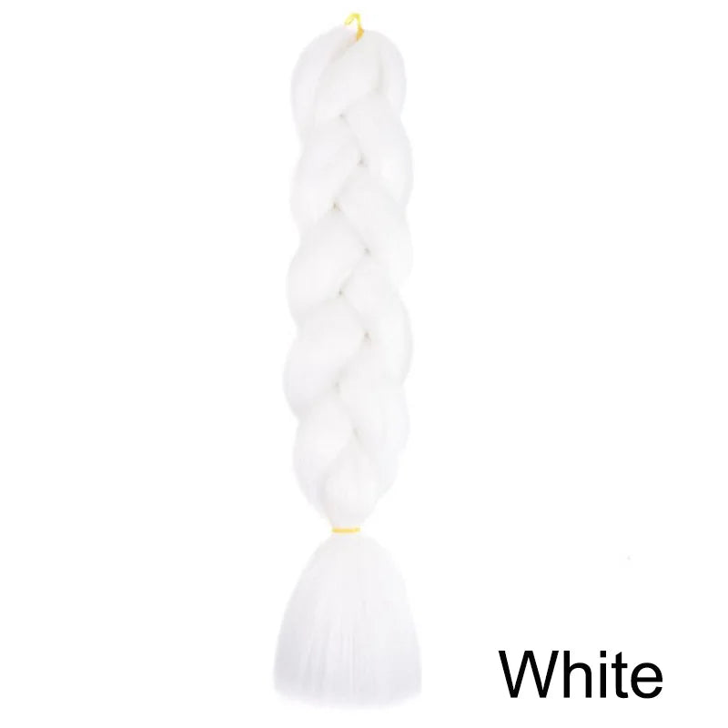 24Inch Synthetic Long Straight Yaki Braids Hair Ombre Braiding Hair Jumbo Rainbow Braid Hair Extension for Women DIY Hair