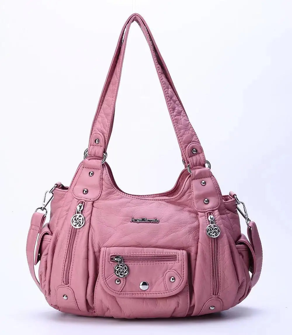 Women Handbags Satchel Top-handle Handbag Small PU Shoulder Bag 12.5”x4.4” Dumpling Pack Multi-pockets Shoulder Bags