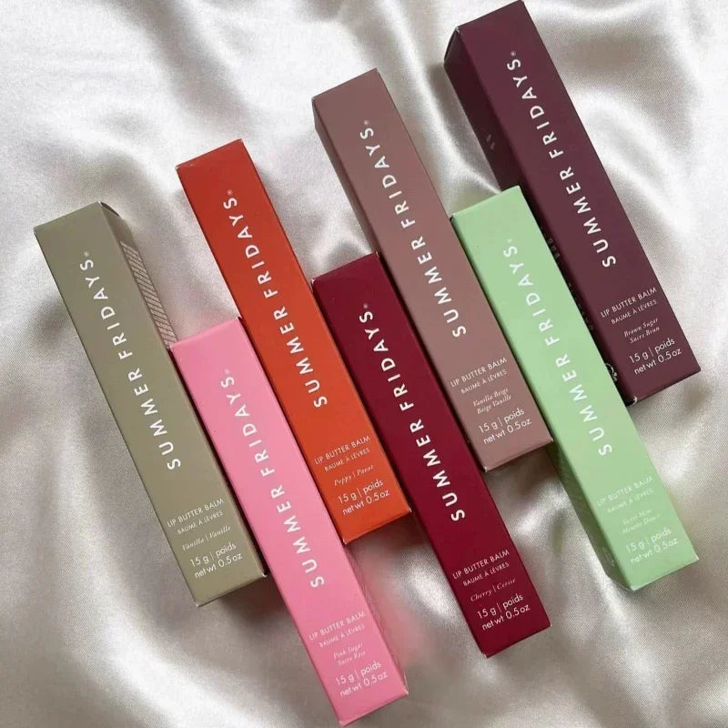 Summer Fridays Lip Balm Gloss — Moisturizing Mirror-Shine Lip Oil (Vanilla • Pink Sugar • Coffee Cake • Clear)