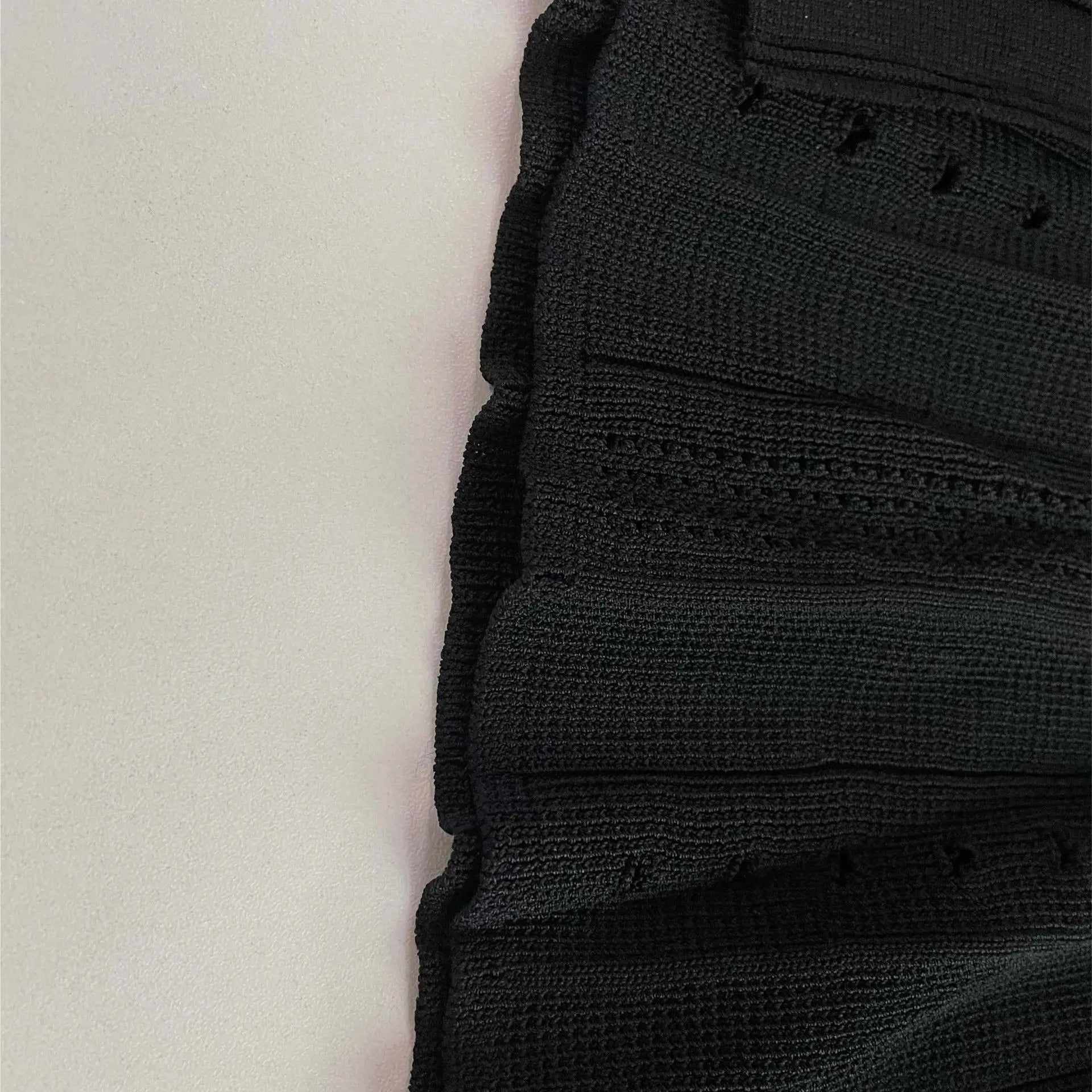 Summer-style fashionable openwork French slimming A-line short-sleeved knitted dress, fishtail long dress for women