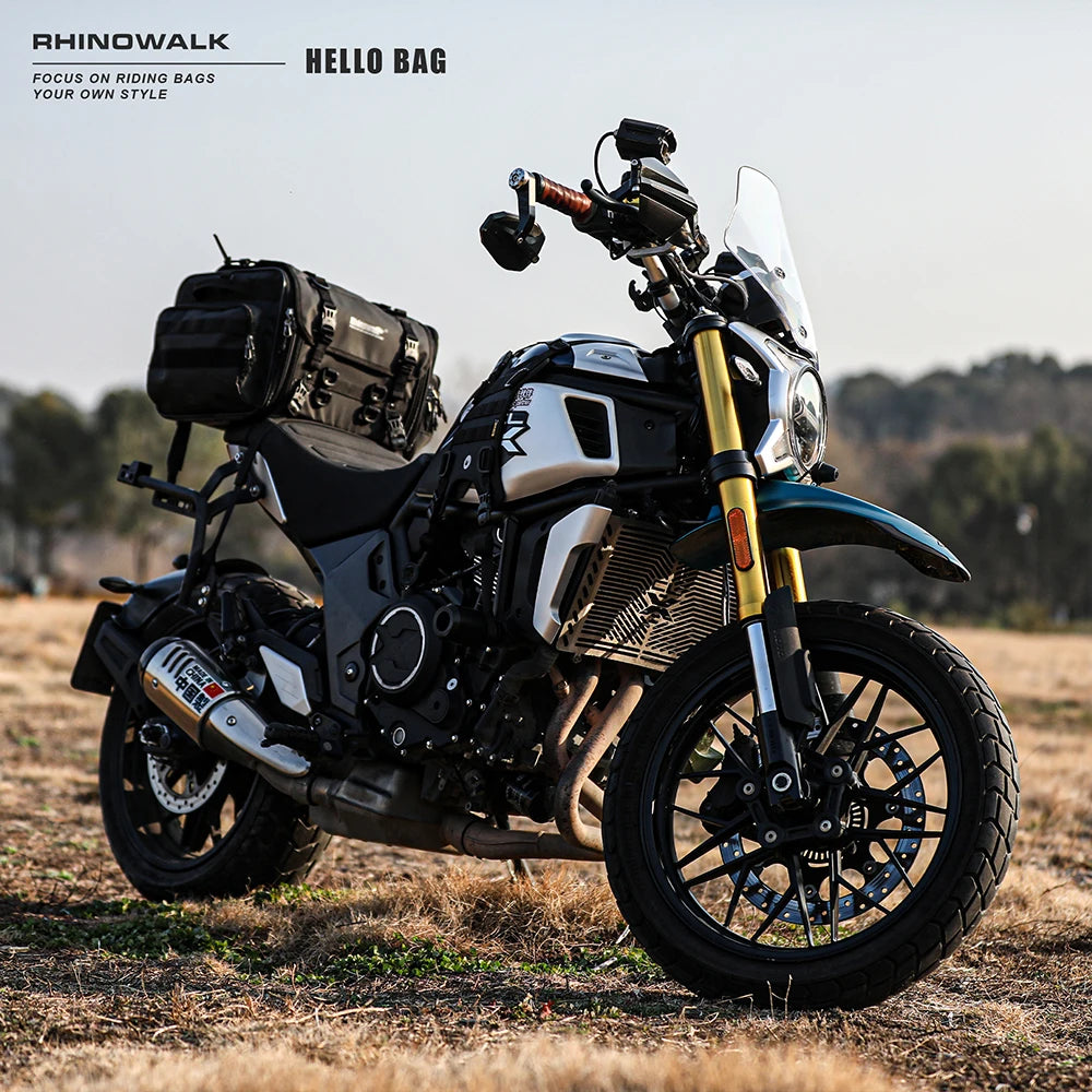 Rhinowalk Motorcycle Travel Luggage Bag Waterproof 19L-80L Expandable Big Capacity Motor Tail/Trunk/Rack Bag For Most motorcycle
