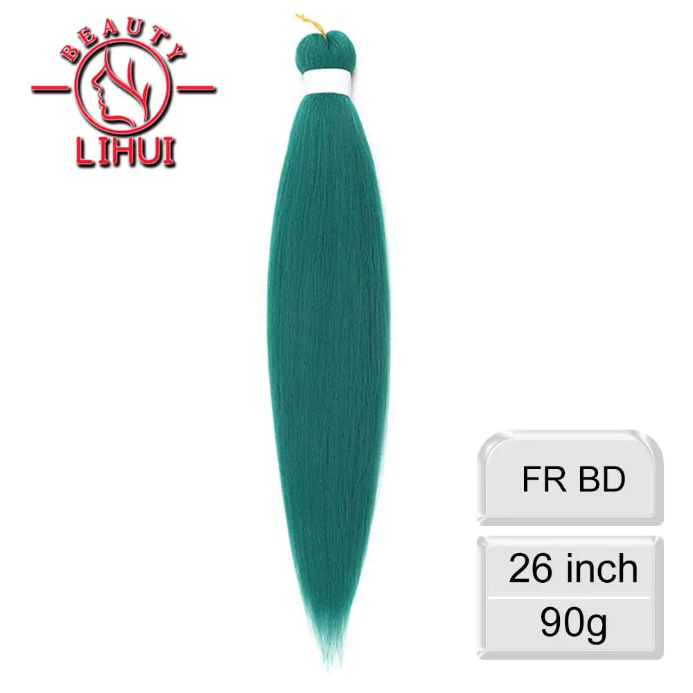 LIHUI Pre-Stretched Jumbo Braids — 26" 90 g Synthetic (Red/Pink, Frosted Colors)