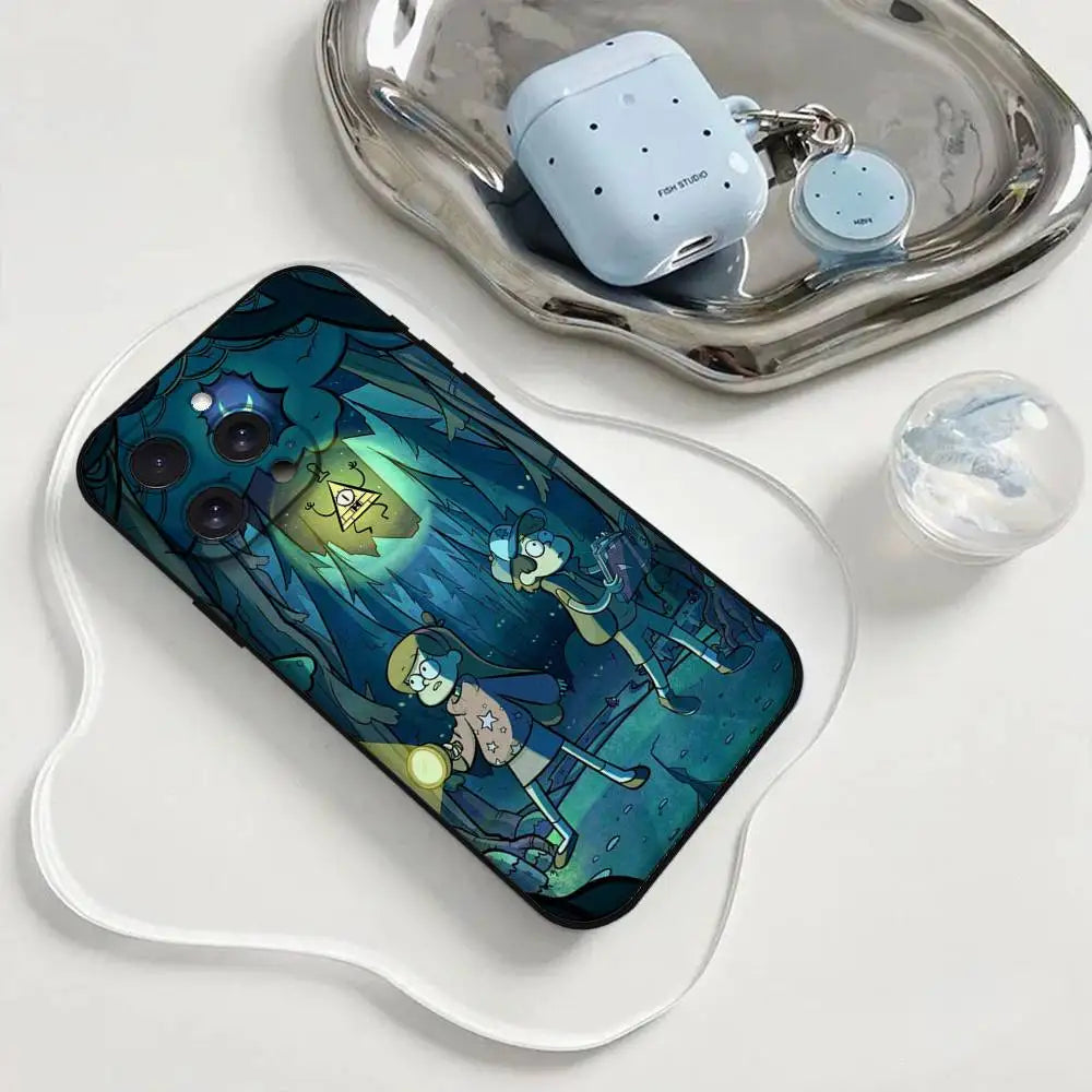 Gravity Falls Pig Cover Phone Case Phone Case For Iphone 17 16 15 11 13 14 Pro Max X Xr Xs Max 12mini Black Shell Cover Case