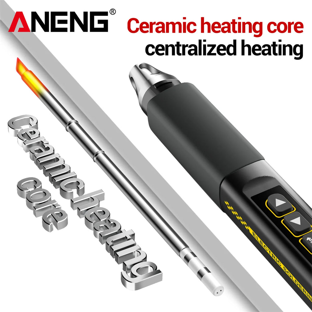 ANENG SL108 96W Smart Soldering Iron, PD/QC Fast Heating, Adjustable Temp 200-450°C, Portable Welding Station