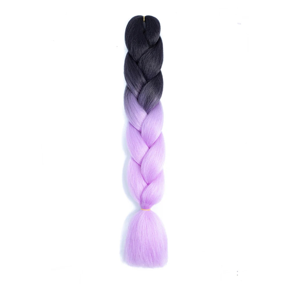 Jumbo Braids Extensions — 24" Synthetic Kanekalon Yaki Straight (Afro Ombre Piano Color)