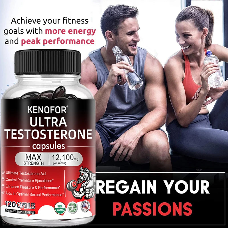 Taoters Male Strength Supplement – 12,100 mg Per Serving with Panax Ginseng 10:1 | Energy, Endurance, Strength & Muscle Support (60/120 Capsules)