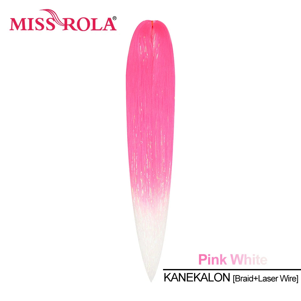Miss Rola Synthetic 22 Inch 60G Kanekalon Hair Tinsel Wire Jumbo Braid Yaki Straight Hair Extension Twist Braid Bulk Wholesale