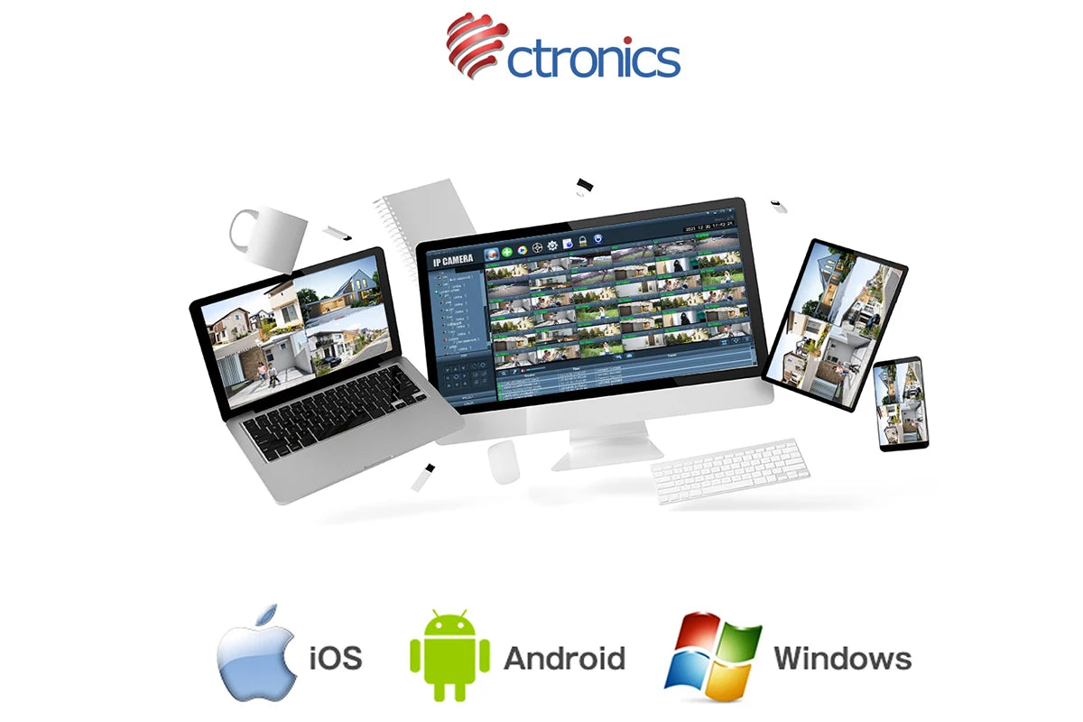 Ctronics Real 4K 8MP Surveillance Camera WiFi 5G Outdoor 360 16X 5X Optical Zoom Security Camera UHD Night Vision Auto Tracking