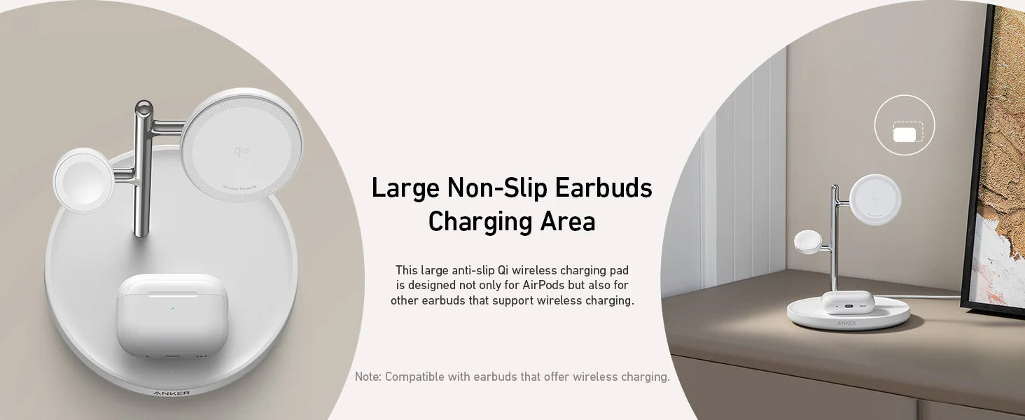 Anker MagGo Wireless Charging Station (3-in-1 Stand, A25M3)