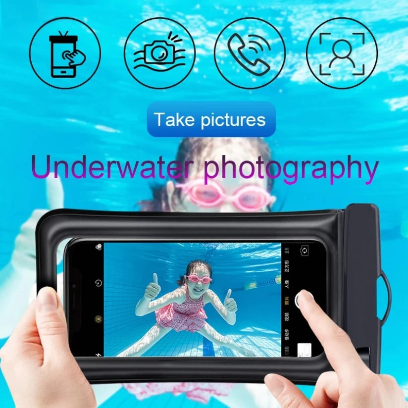 Floating Airbag Waterproof Swim Bag Phone Case For iPhone 13 14 15 16 Pro Max Samsung S23 S25 Xiaomi 15 Huawei P30 20 Lite Cover