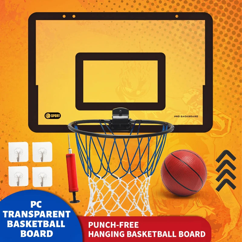 Children's wall mounted silent non porous foldable basketball stand indoor and outdoor activity basketball stand with basketball