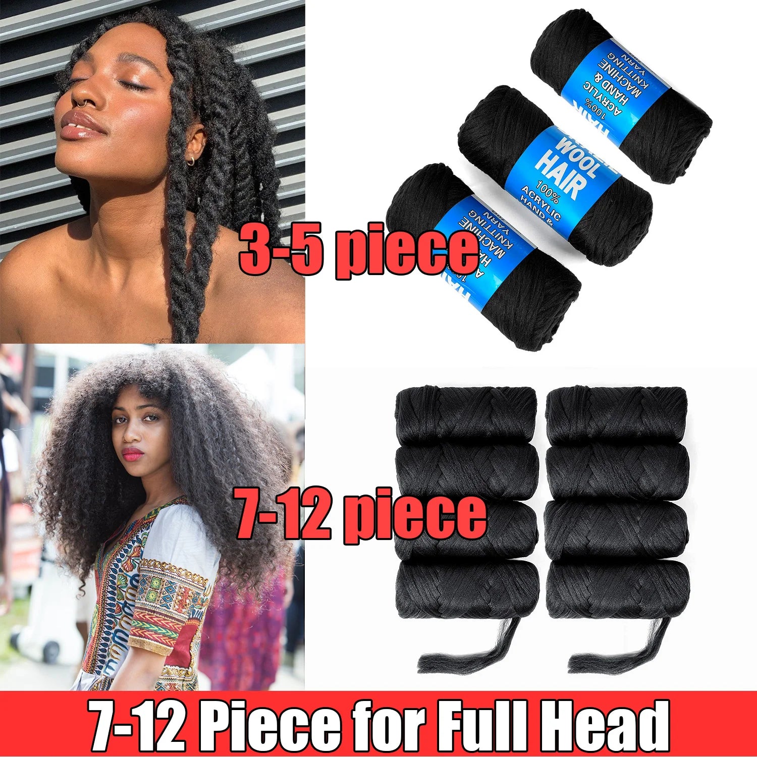 4 6 Wholesale Brazilian Wool Hair Extension For Women Kids African Yaki Synthetic Senegalese Twist Faux Locs Jumbo Braiding Hair