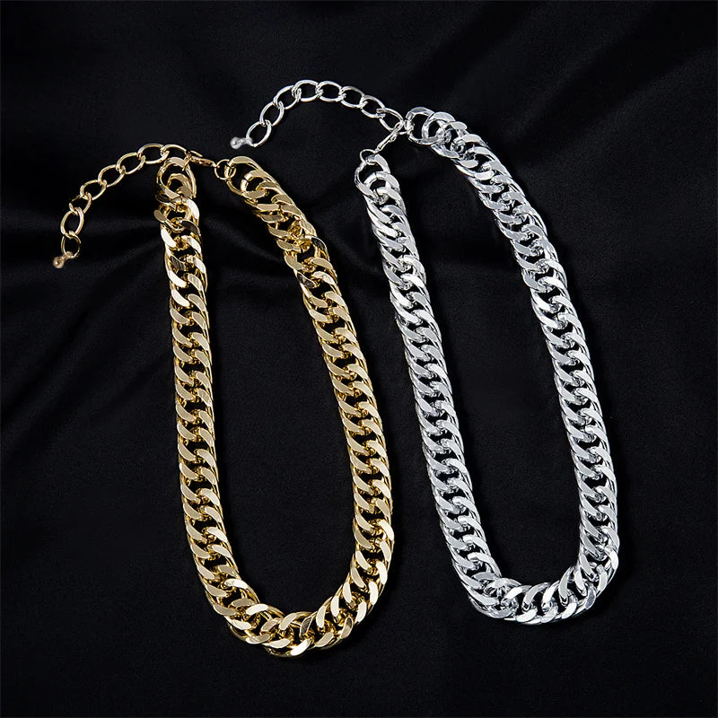Punk Thick Cuban Choker Necklace | Minimalist Chunky Chain for Women & Men