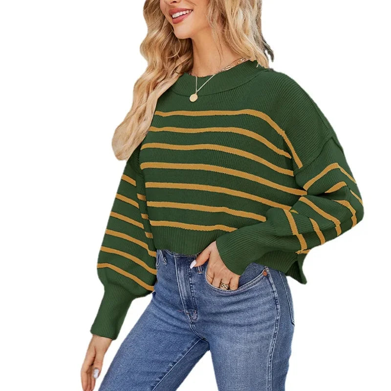 Women’s Solid Color Knit Sweater – Elegant Pullover, Soft Cozy Knitwear Top (Season’s Best Seller)