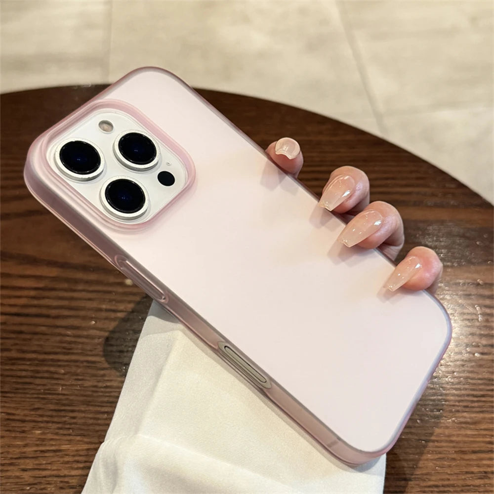 Soft Matte Candy Transparent Phone Case For iPhone 17 16 15 14 Pro Max Plus 13 12 11 XR Shockproof Silicone Bumper Cover