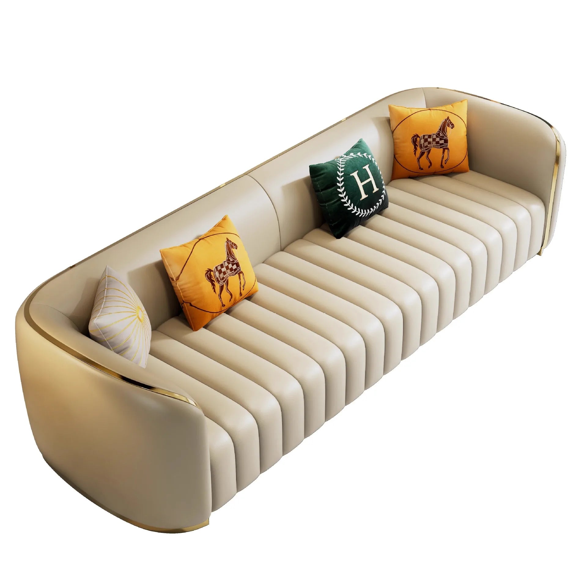 Furniture sofa Italian light luxury leather sofa small apartment living room home high-end designer straight row