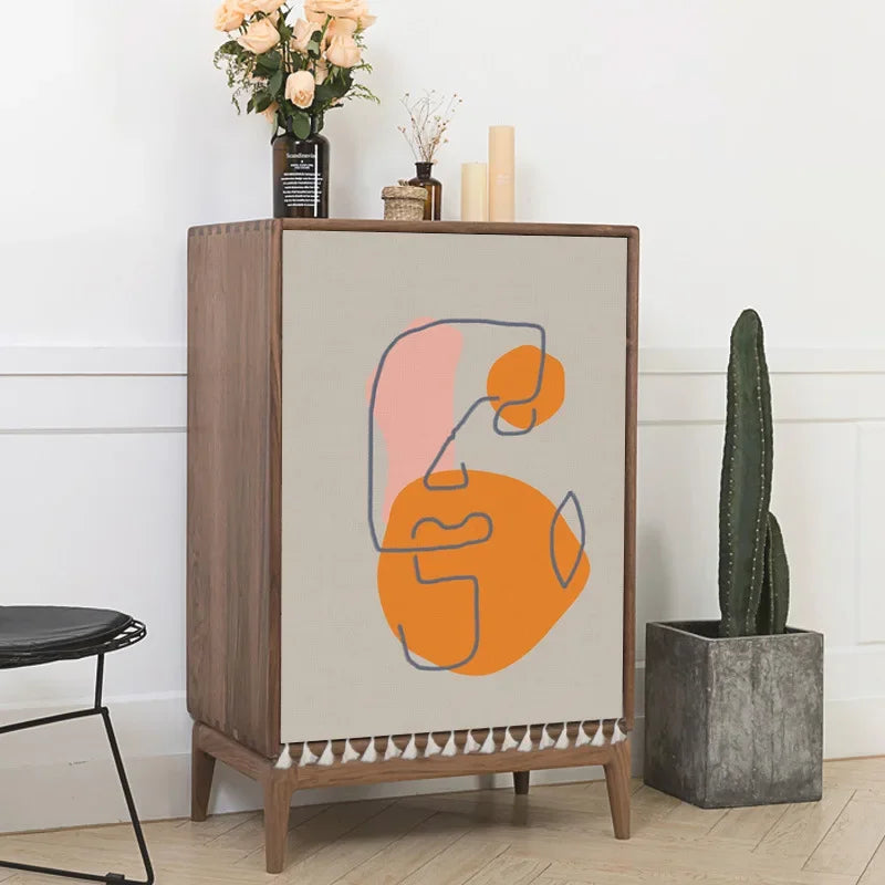 Nordic Style Plant Ins Cabinet Short Curtains Punch-free Half-curtain Dust Cover for Shoe Shelf Kitchen Storage Shelf Curtains