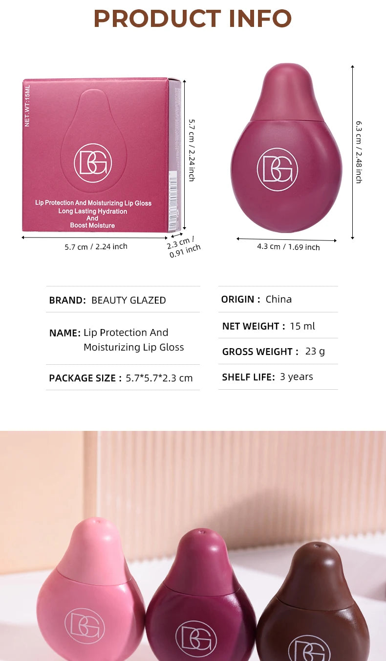 BEAUTY GLAZED 4Color Lipgloss Lip Oil Teens Moisturizing Lipstick Lip Balm High Shine And Lip Gloss Long-Lasting Dry Lip Care