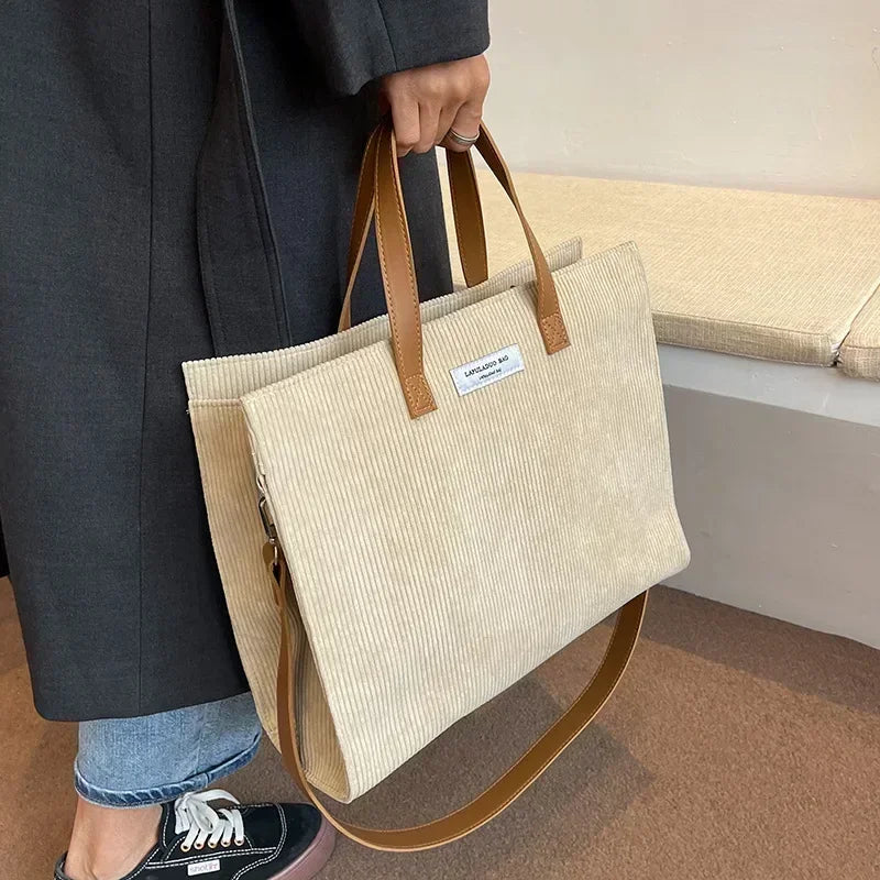 Handbags for Women Corduroy Satchel Shoulder Bags Ladies Totes Crossbody Bag for Women Vintage Shopper Shopping Bags