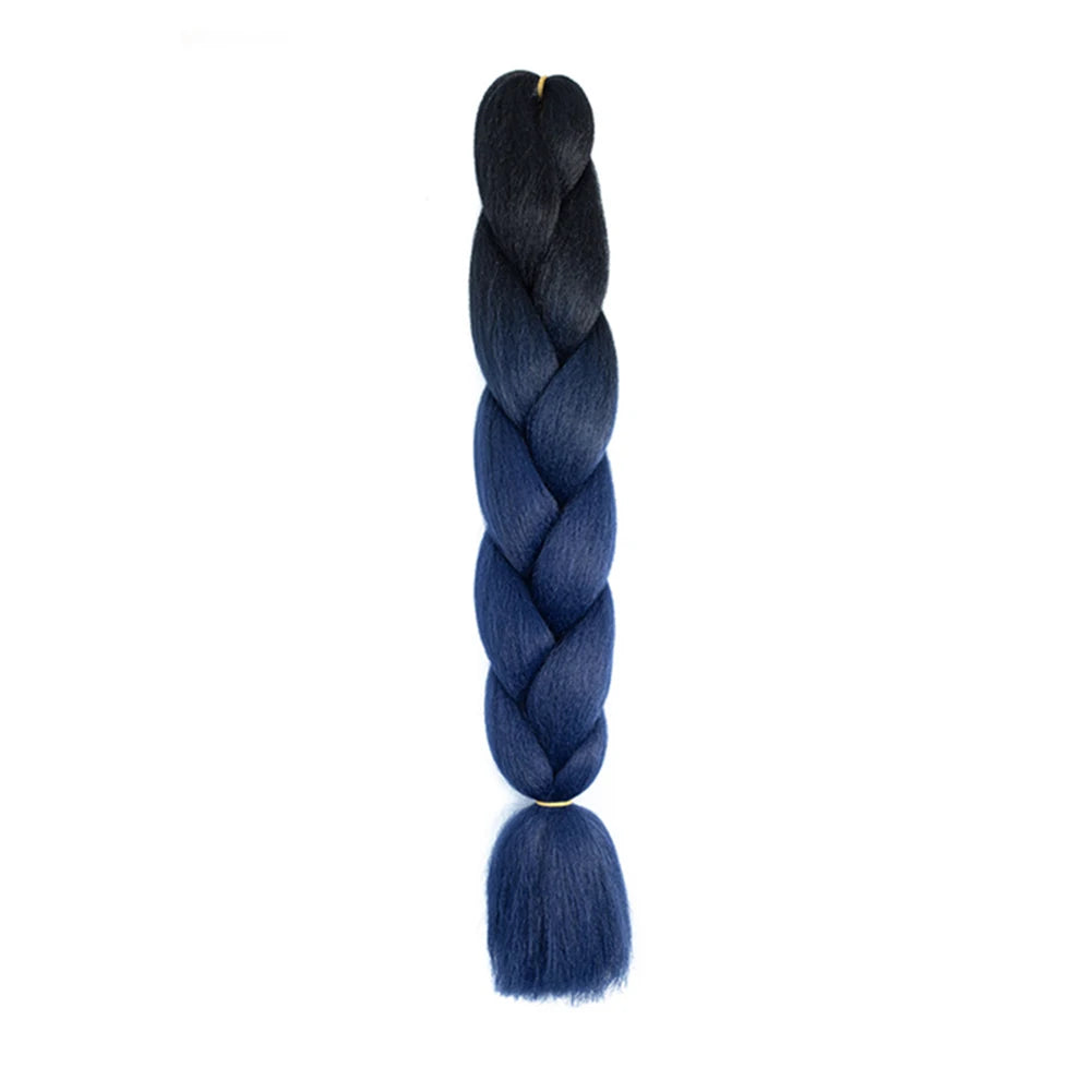 Jumbo Braids Extensions — 24" Synthetic Kanekalon Yaki Straight (Afro Ombre Piano Color)