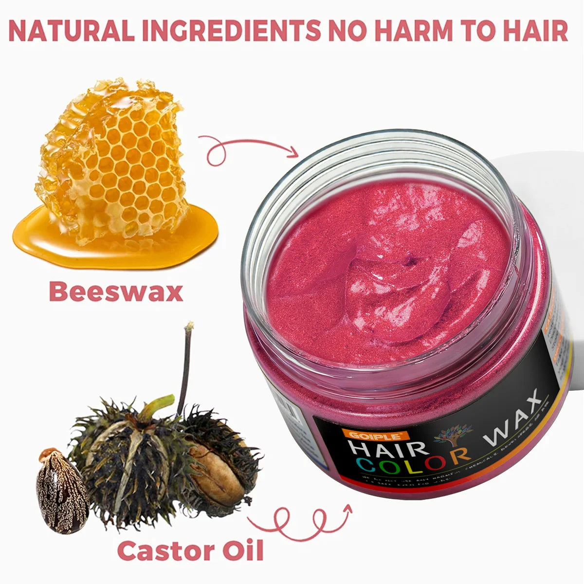 Valentine's Day Hair Color Wax for Men & Women Hair Clay Fashion One-Time Temporary Styling Dye Cream Easy Wash Hair Beard Color