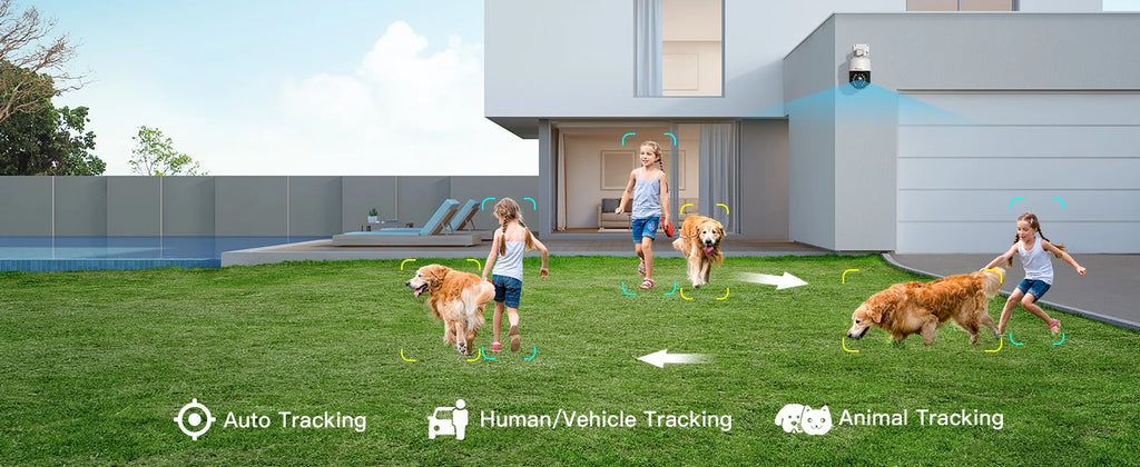 Ctronics Real 4K 8MP Surveillance Camera WiFi 5G Outdoor 360 16X 5X Optical Zoom Security Camera UHD Night Vision Auto Tracking