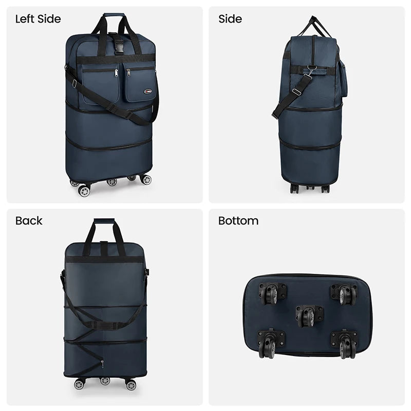 30/36/40 Inch Foldable Expandable Suitcase Bag Water-resistant Large Capacity Rolling Travel Luggage Bag For Moving Storage