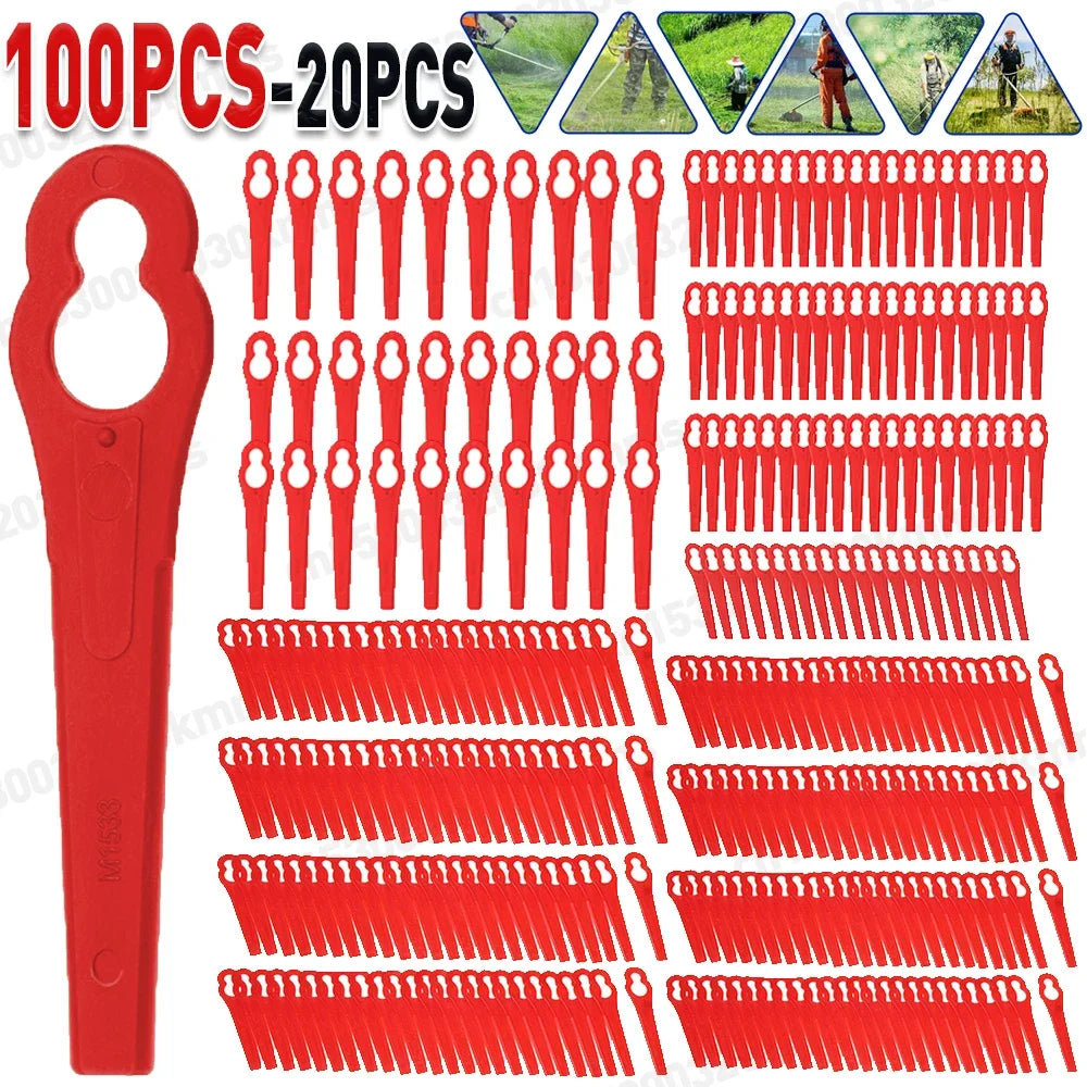 Plastic Trimmer Replacement Blades (20–120 Pack) – For Cordless Grass Trimmers