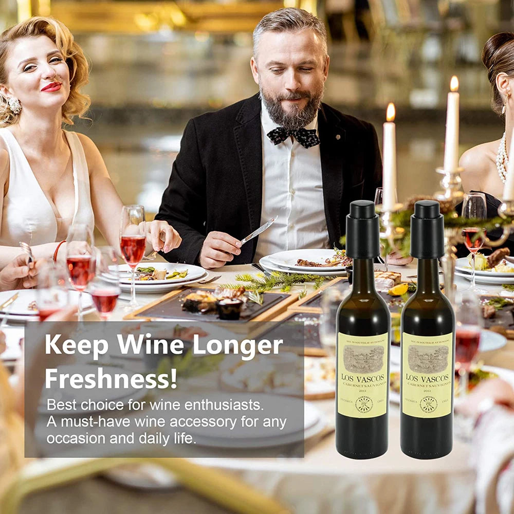 Vacuum Wine Bottle Stopper Sealed Storage Vacuum Memory Wine Stopper Push Style Bar Tools Barware Reusable Wine Cork