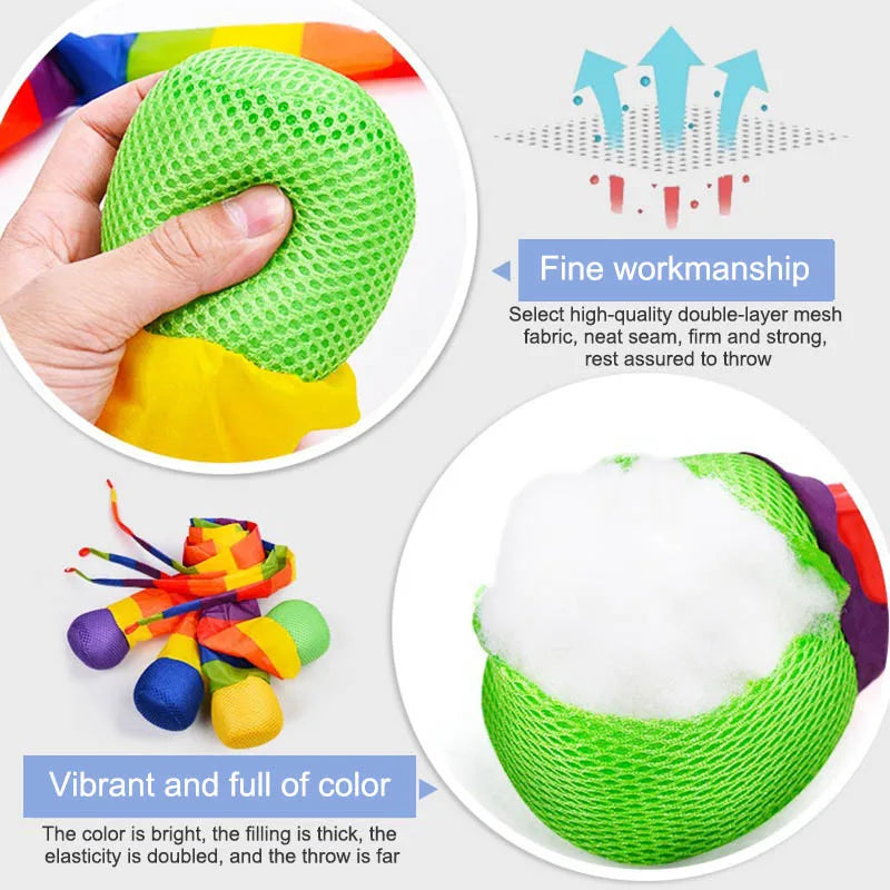 Interactive Rainbow Windproof Sandbag Children's Parent Child Outdoor Toy Sports Meteor Ball Sandbag Sensory Training