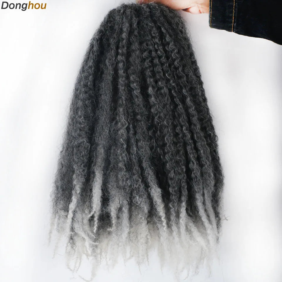 DONGHOU Marley Twist Braiding Hair — 18" Synthetic Afro Twist for Faux Locs & Crochet (1–6 Packs)