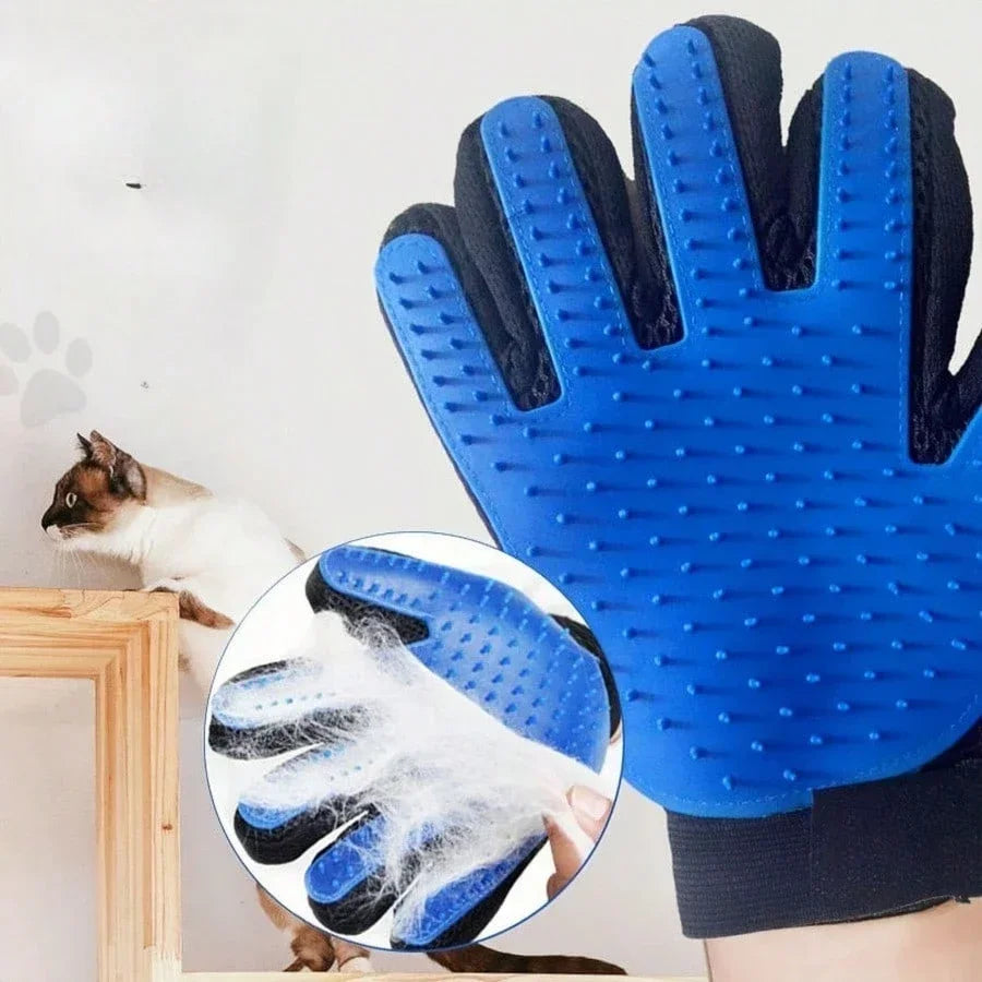 Pet Grooming Gloves for Cats and Dogs, Gentle Hair Removal Brush Mitt, Deshedding Bathing Massage Glove for Pet Cleaning