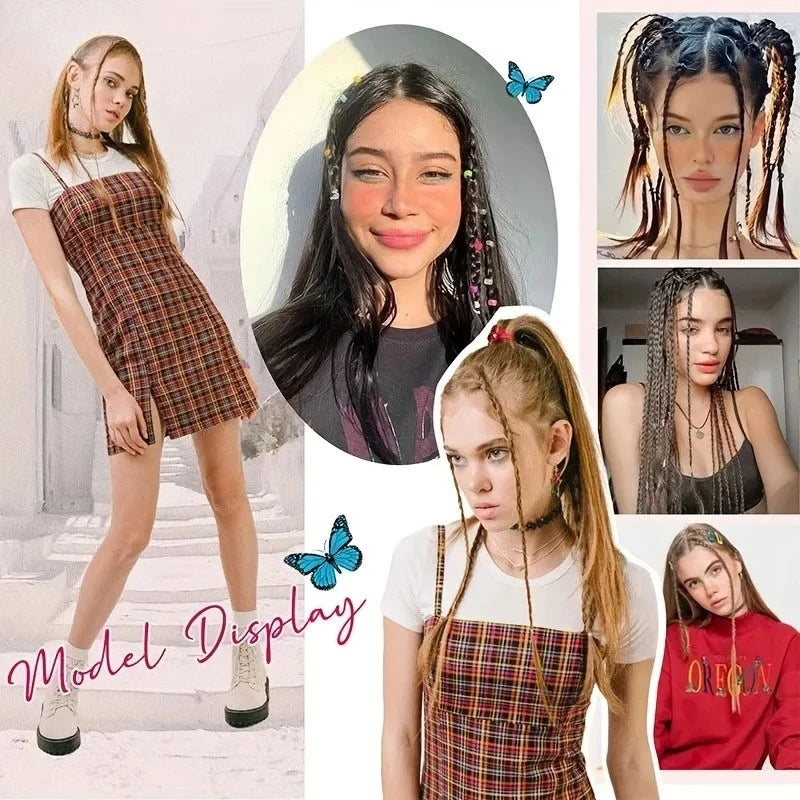 Synthetic Wig Braids Boxing Braid Dreadlocks Clip In Hair Extension Black Blonde Dirty Braids Boxer Braid Hairpieces For Women