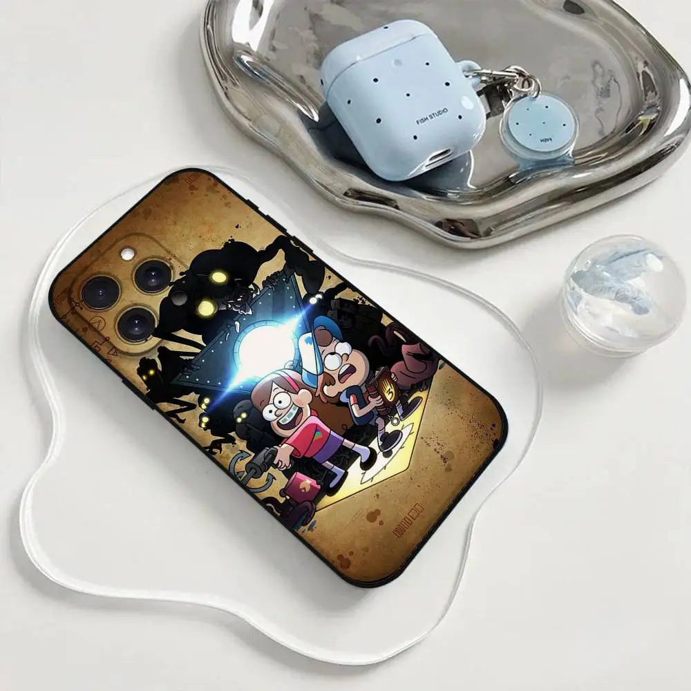 Gravity Falls Pig Cover Phone Case Phone Case For Iphone 17 16 15 11 13 14 Pro Max X Xr Xs Max 12mini Black Shell Cover Case