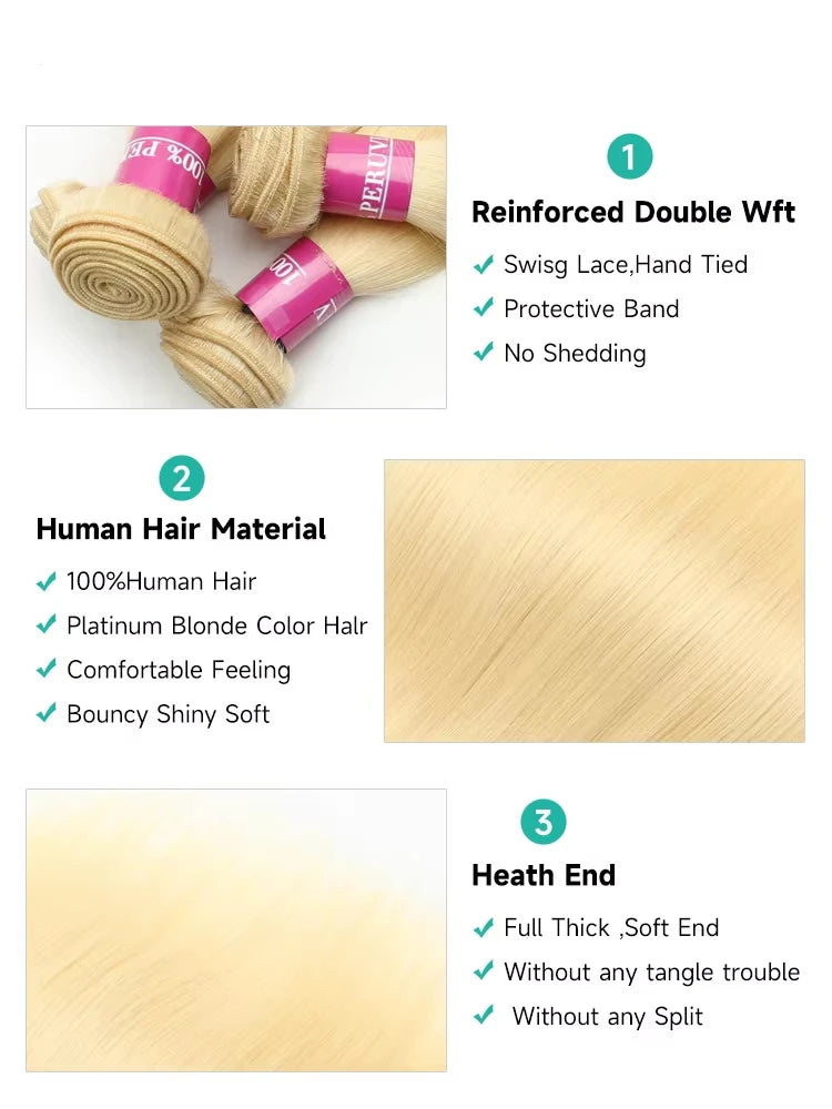 1 3 4 613 Blonde Straight Hair Bundles Brazilian Remy Human Hair Extension Honey Blonde Bundle Deals 28 30 32 34 36 38 40 Inches