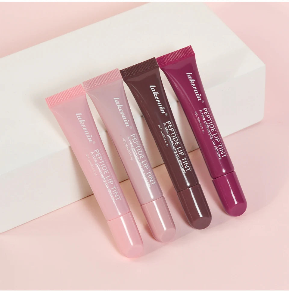 Lakerain 10ml Lip Balm Gel Texture Long Lasting Moisturizing Restore Replenish Non-Sticky Fragrance-Free Tinted Lip Serum Makeup