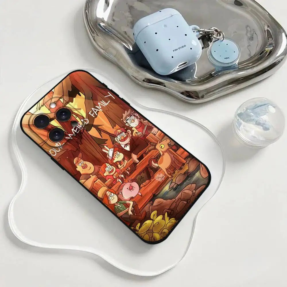 Gravity Falls Pig Cover Phone Case Phone Case For Iphone 17 16 15 11 13 14 Pro Max X Xr Xs Max 12mini Black Shell Cover Case