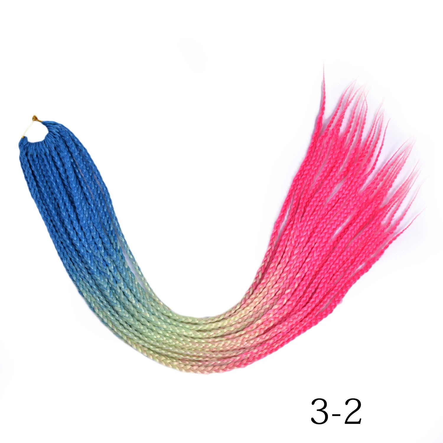 Synthetic Box Braids Hair Colored Crochet Hair Extensions Ombre Blue Gray Hook Braids Hairpiece For Women Cosplay Daily Use 24''