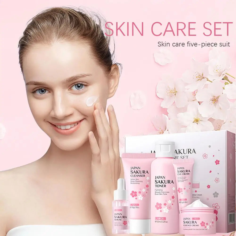 LAIKOU Sakura Skincare Gift Set – Moisturizing Face Care Kit (3–5 pcs)