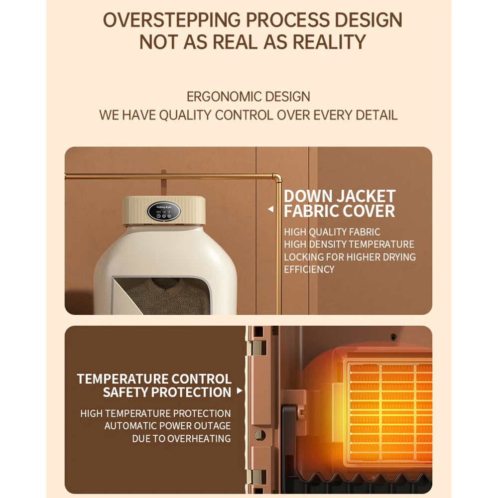 Folding Portable Clothes Dryer Mini Electric Laundry Dryer Hang Drying Rack Machine for Home Room Travel 110V 220V 전기의류건조 의류건조기