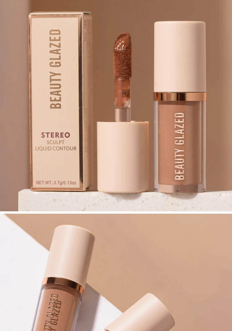 2025 Beauty Glazed 2 Color Liquid Contouring To Enhance The Facial Contour,Waterproof ,Matte,V-face Shaping Contour  Face Makeup