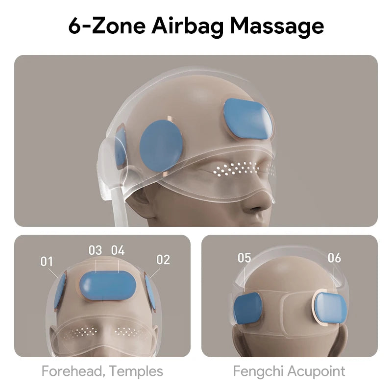 Graphene Heating Head Massager – Air Pressure & Eye Hot Compress for Relaxation & Better Sleep Relax Improve Sleep Stress Relief