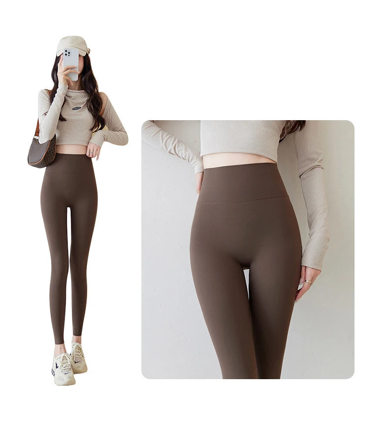 BIVIGAOS Nude-Feel Seamless Sharkskin Leggings