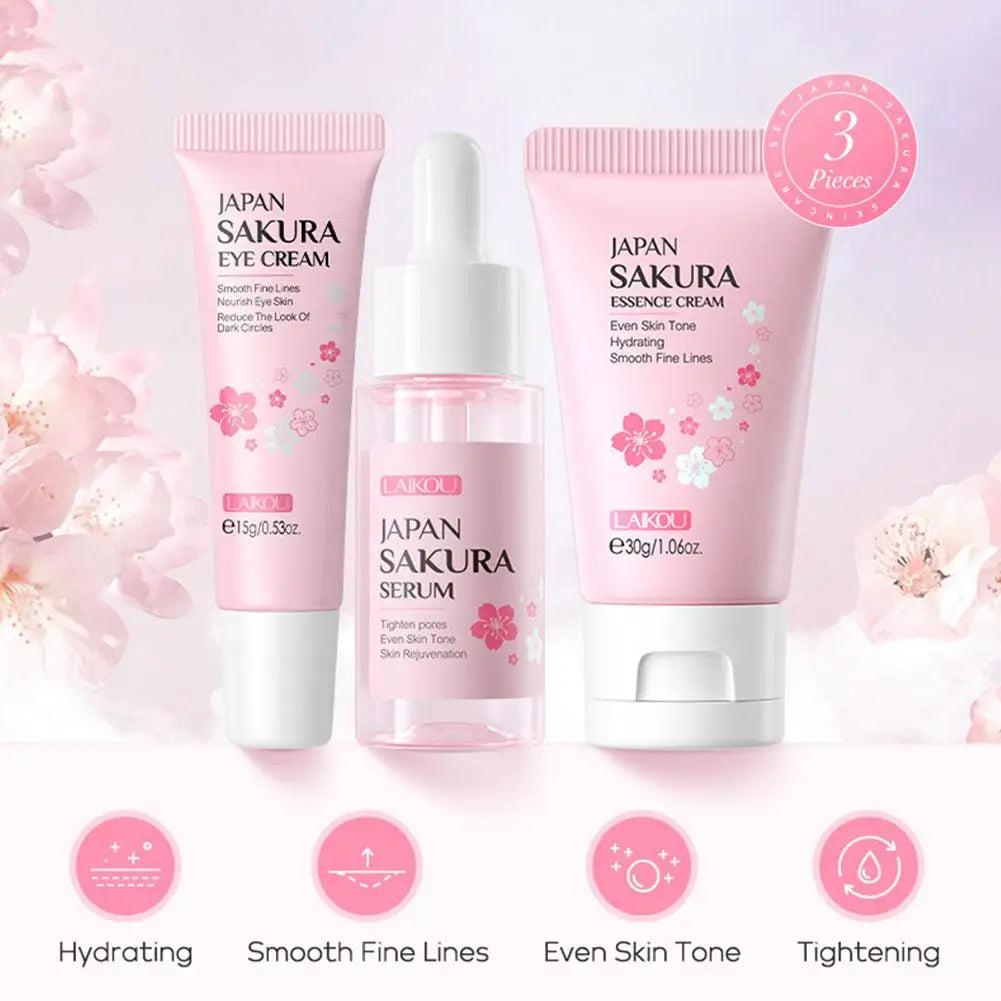 LAIKOU Sakura Skincare Gift Set – Moisturizing Face Care Kit (3–5 pcs)