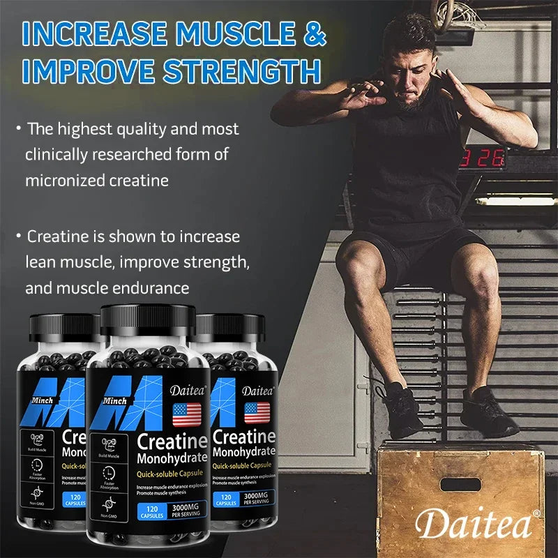 Daitea Creatine Monohydrate 3000 mg — Strength, Muscle & Performance (Keto-Friendly)