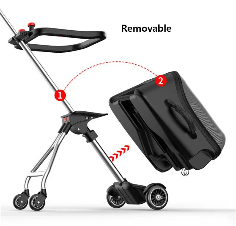 Formsio Kids Scooter Suitcase Lazy Carry On Rolling Luggage Box Sitting Trolley Bag For Baby