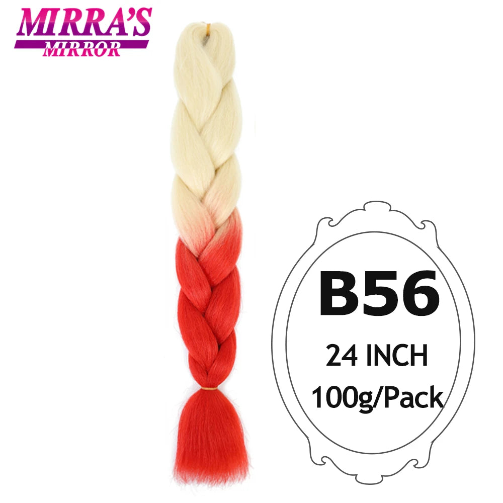 Colorful Jumbo Braiding Hair Extensions For Box Braids Synthetic Hair for Afro Braids Ombre Jumbo Braid Hair DIY Crochet Braid